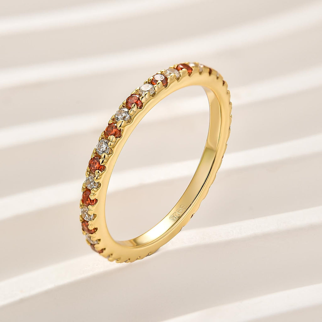 Velirella 0.5 Ct Round Cut Classic Full Eternity Thin Wedding Band For Women In Brass - Velirellajewelry