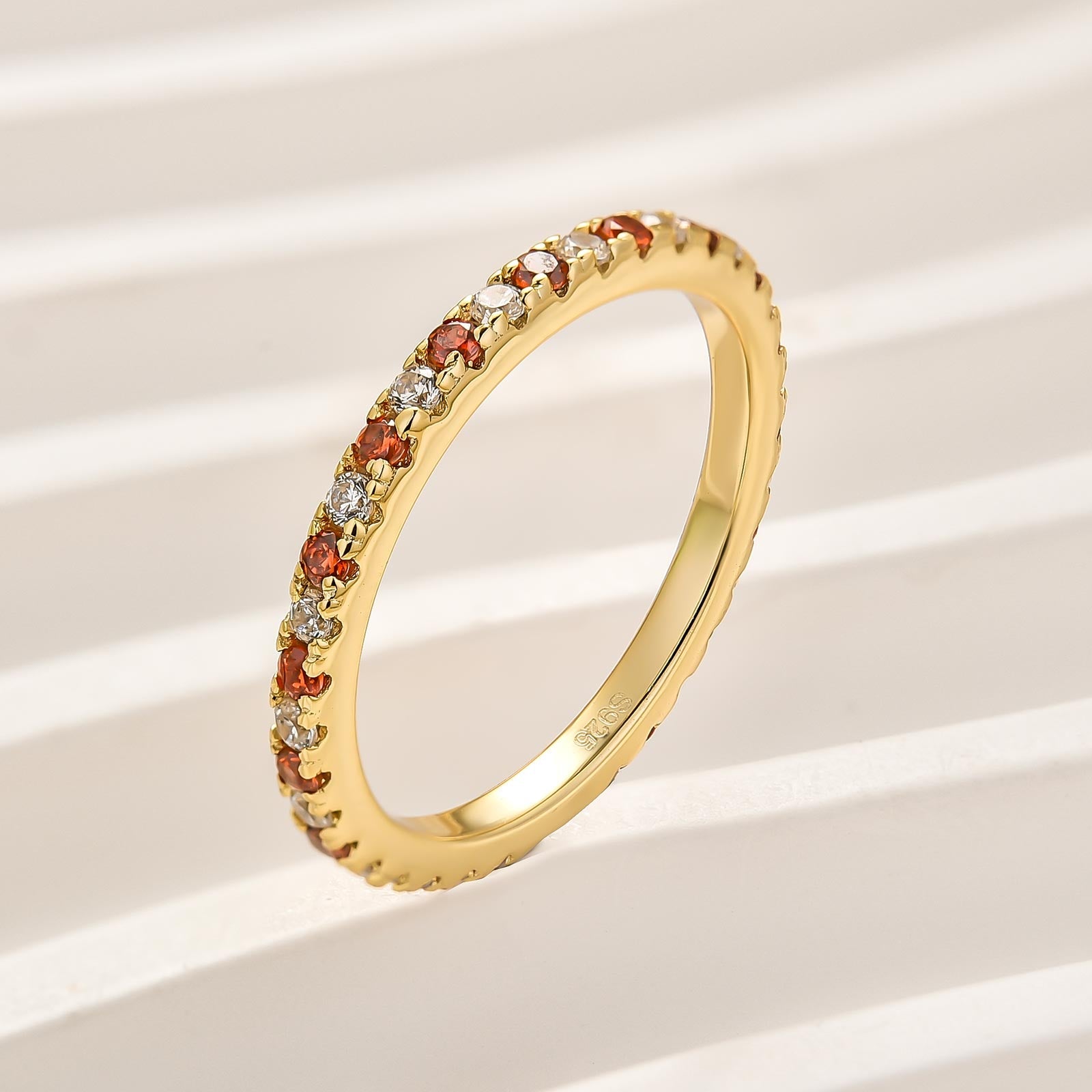 Velirella 0.5 Ct Round Cut Classic Full Eternity Thin Wedding Band For Women In Brass - Velirellajewelry