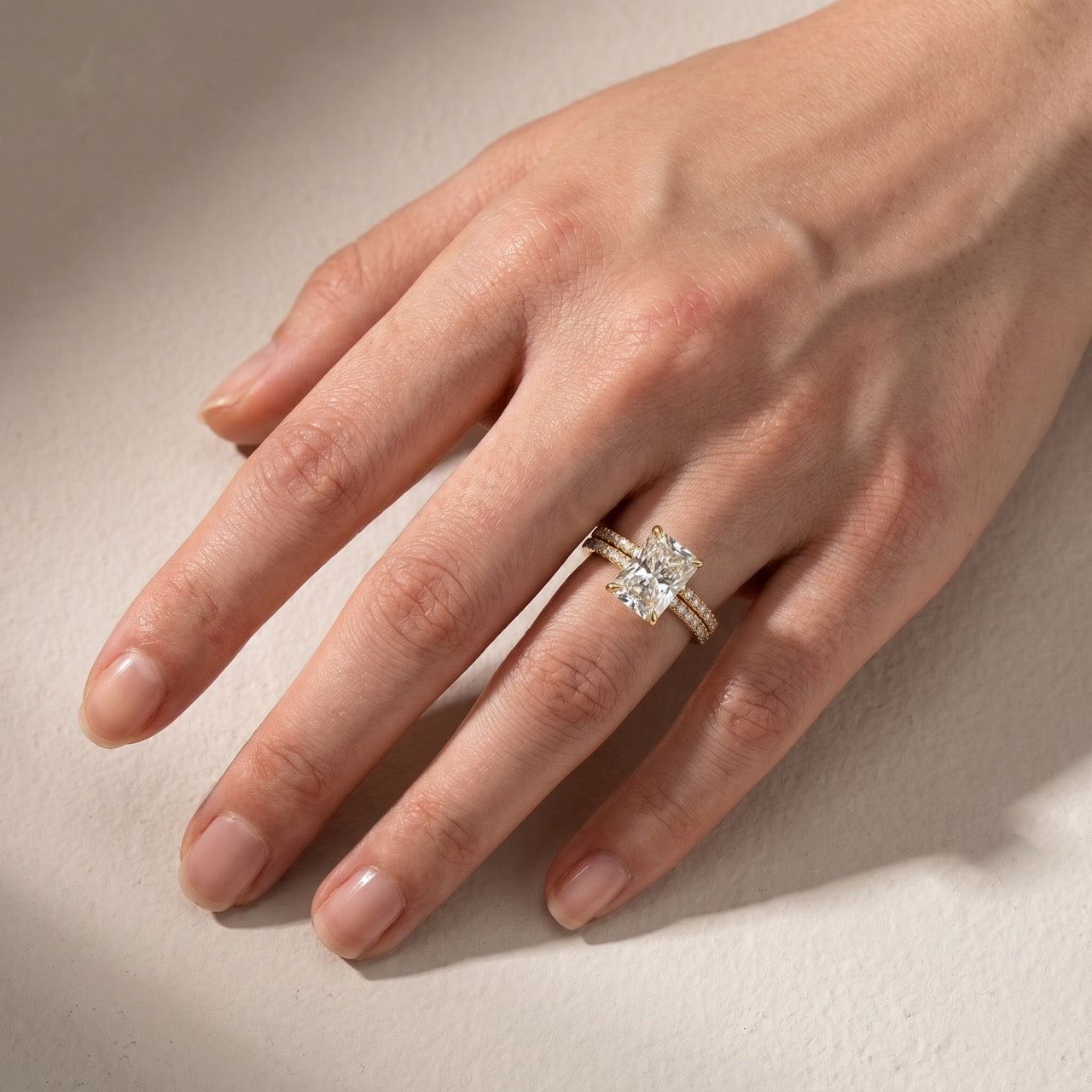 Classic 3.5 Carat Radiant Cut Stackable Ring Set Holiday Ring Gift For Women