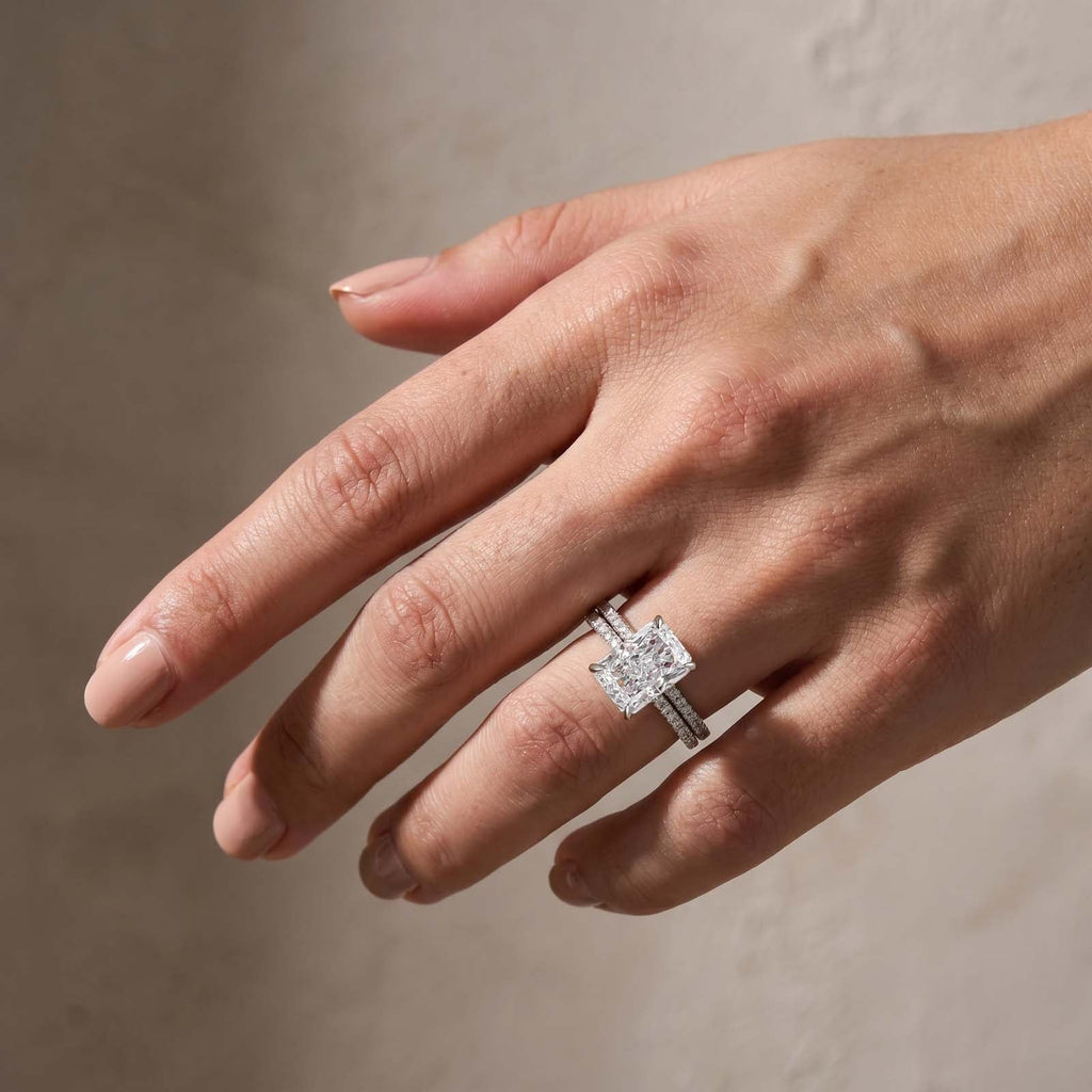 Classic 3.5 Carat Radiant Cut Stackable Ring Set Holiday Ring Gift For Women