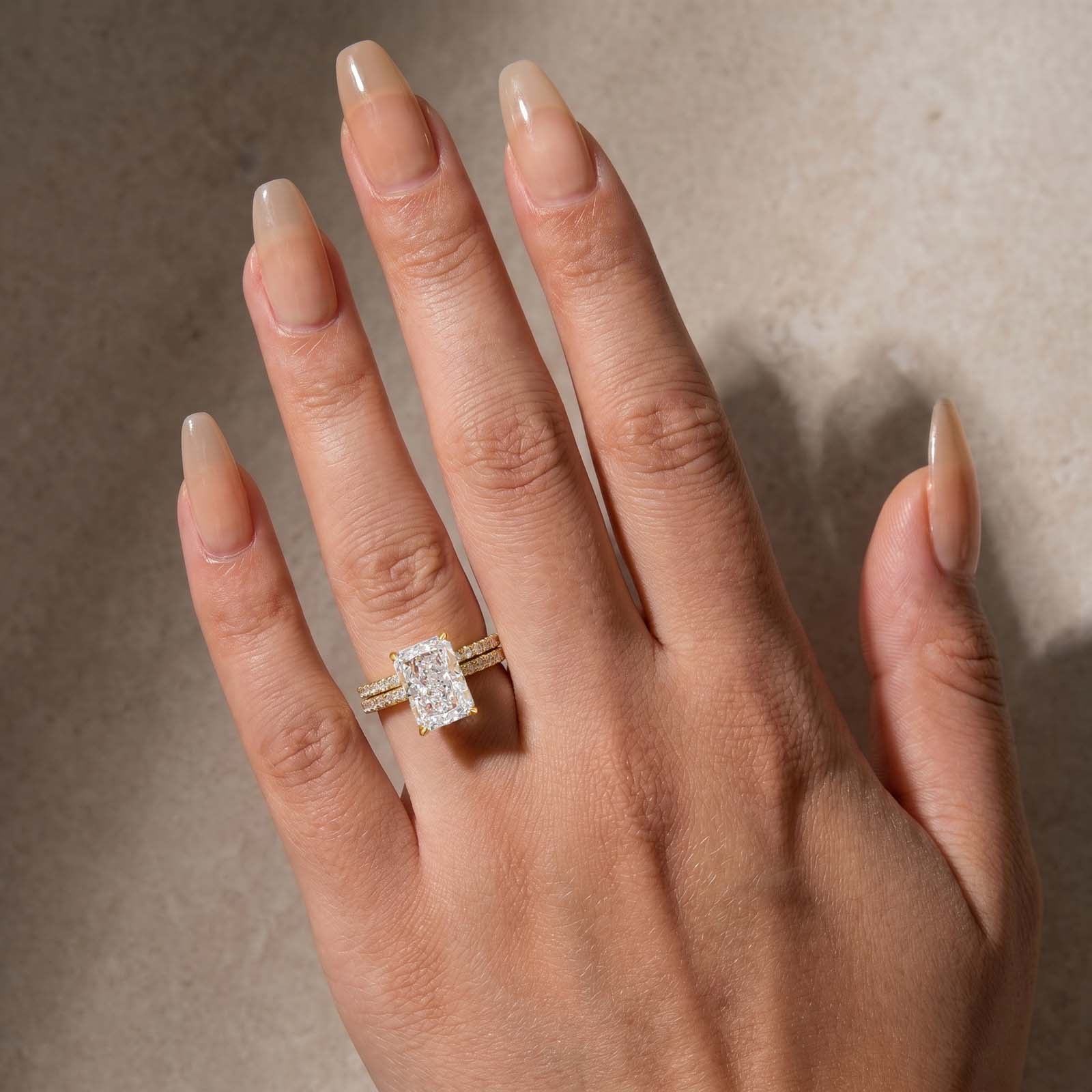 Classic 3.5 Carat Radiant Cut Stackable Ring Set Holiday Ring Gift For Women