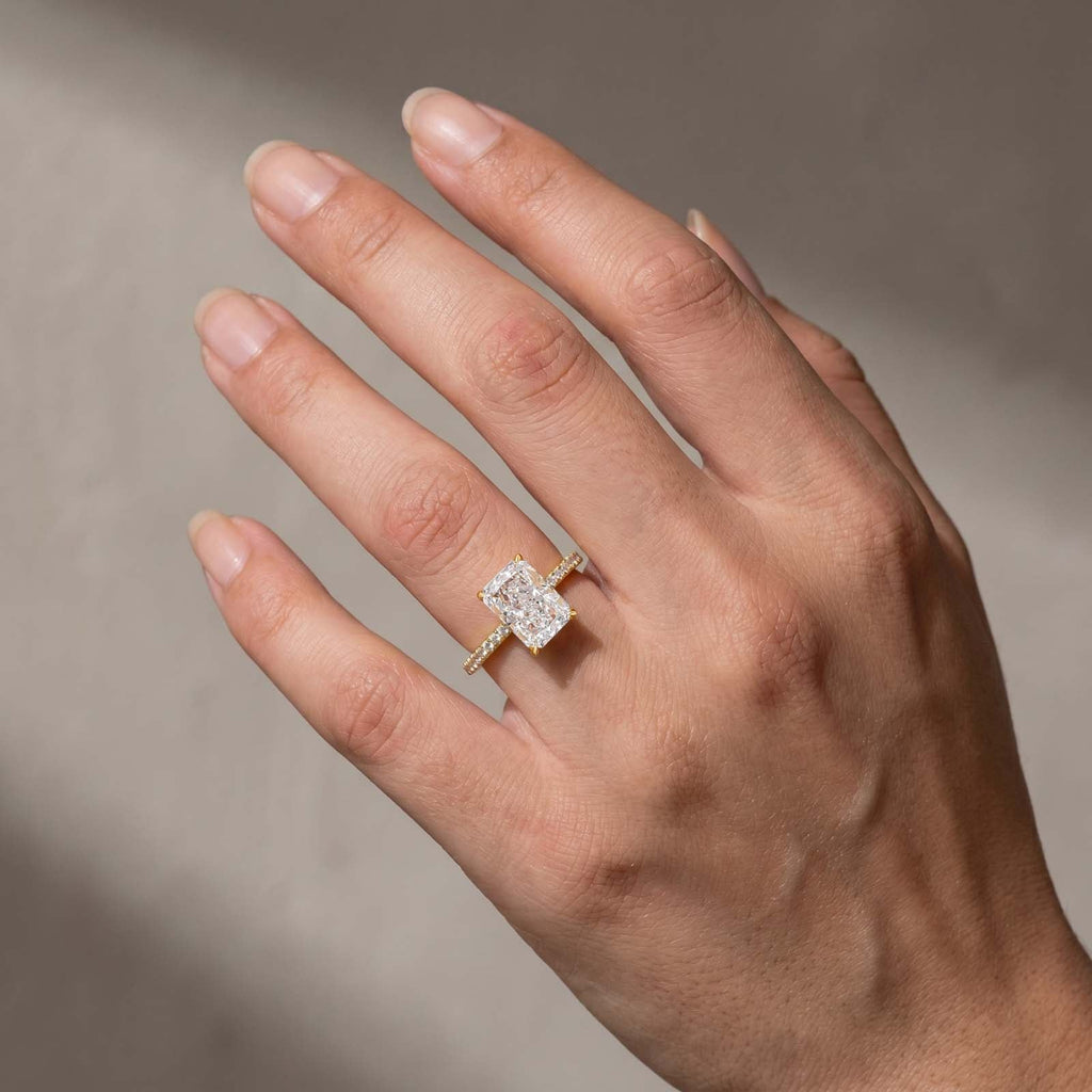 Classic 3.5 Carat Radiant Cut Stackable Ring Set Holiday Ring Gift For Women