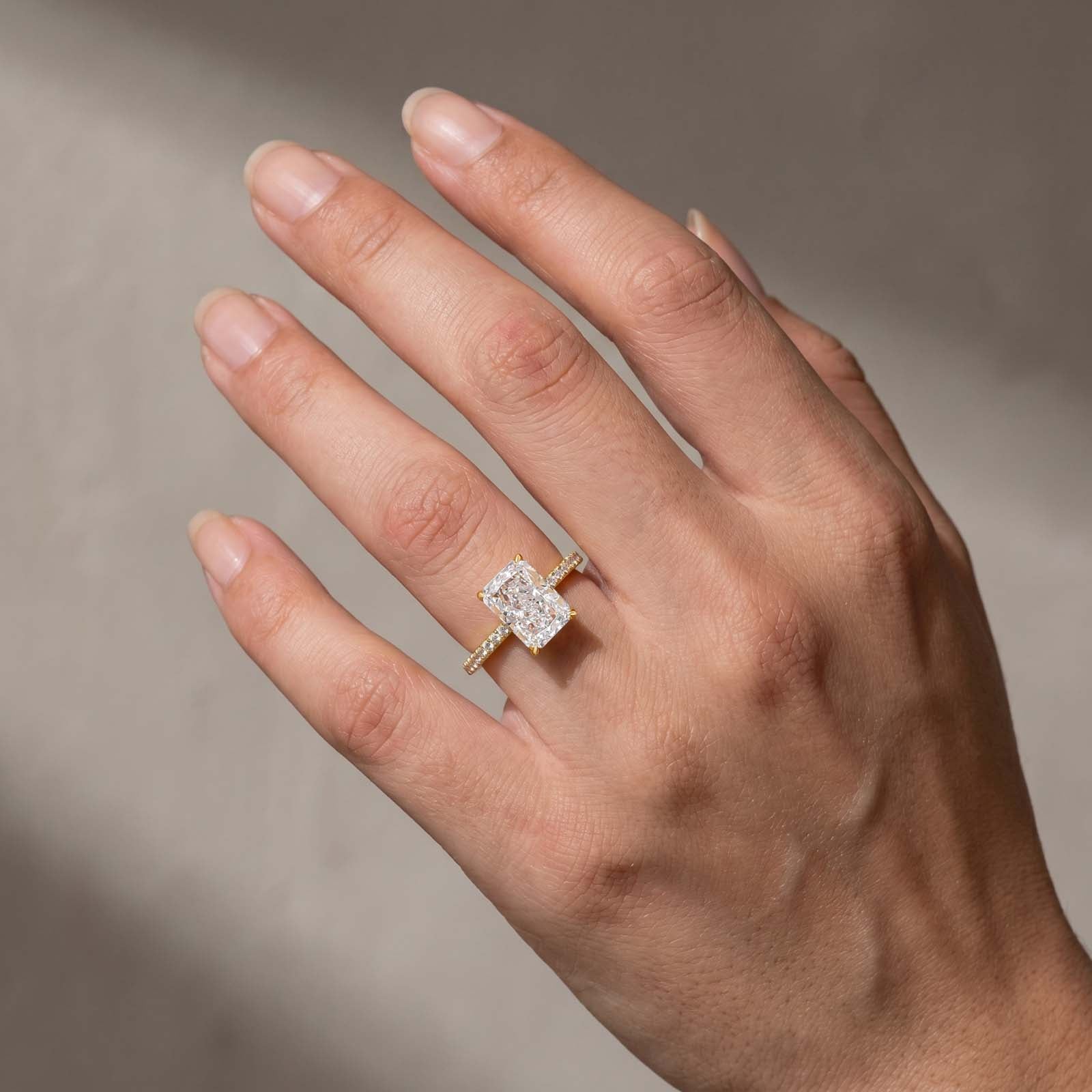 Classic 3.5 Carat Radiant Cut Stackable Ring Set Holiday Ring Gift For Women