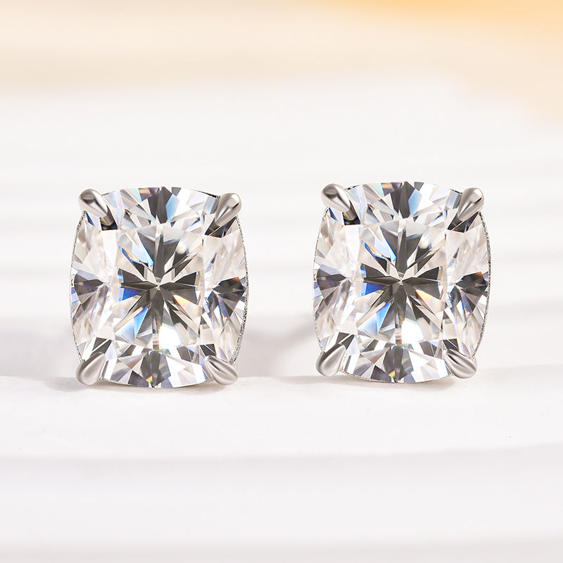 2.0Ct Classic Cushion Cut Women's Stud Earrings In Brass - Velirellajewelry