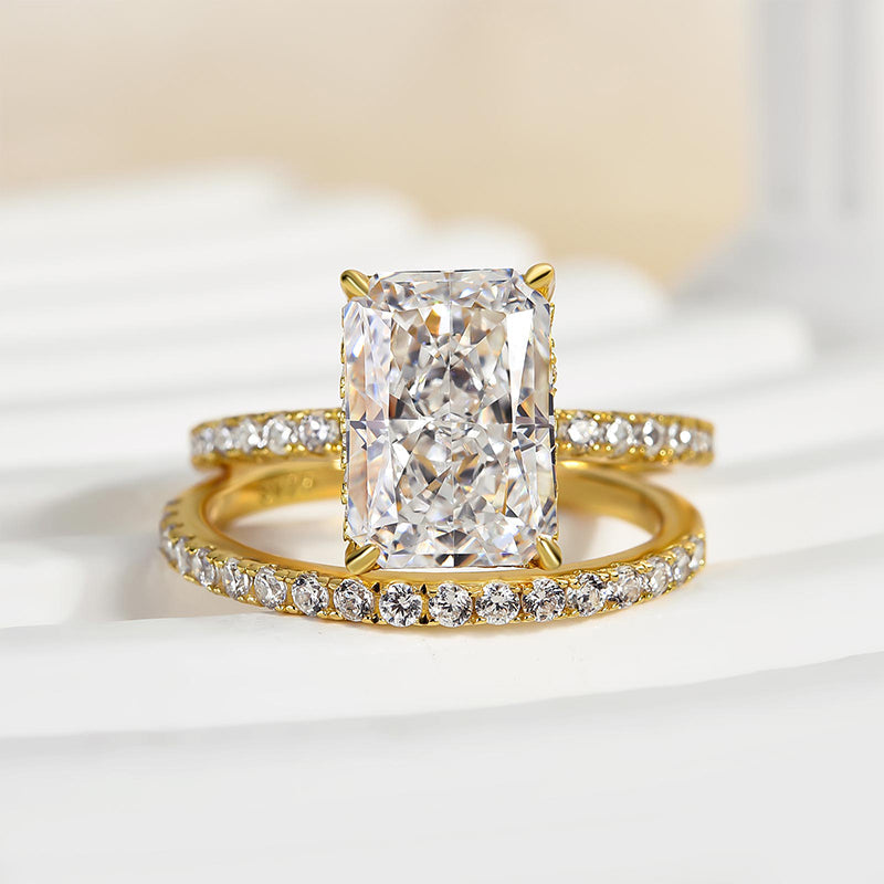 Velirella 3.5 Carat Radiant Cut Wedding Ring Set In Brass - Velirellajewelry