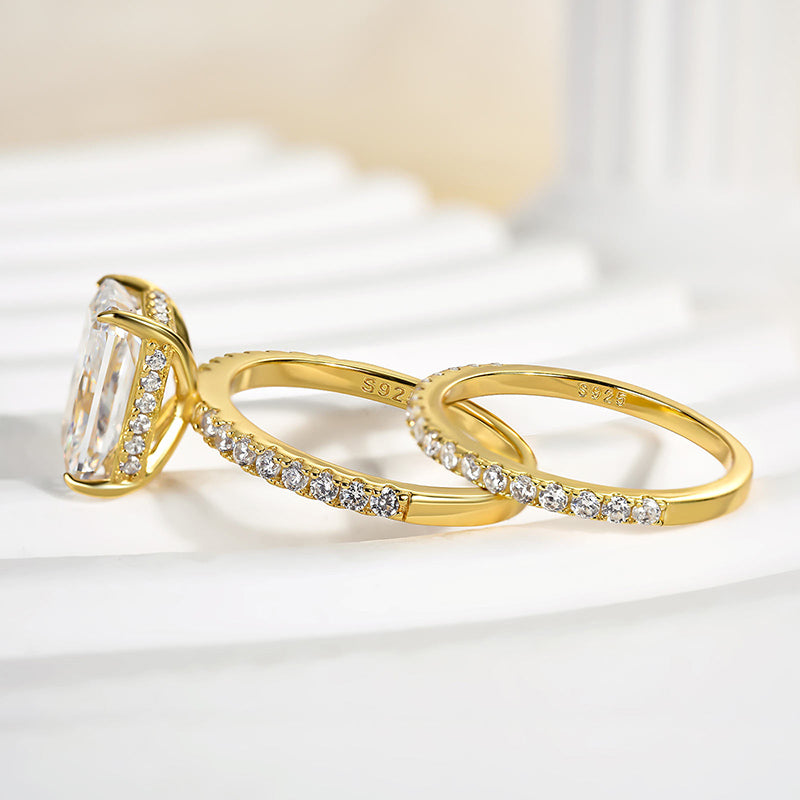 Velirella 3.5 Carat Radiant Cut Wedding Ring Set In Brass - Velirellajewelry