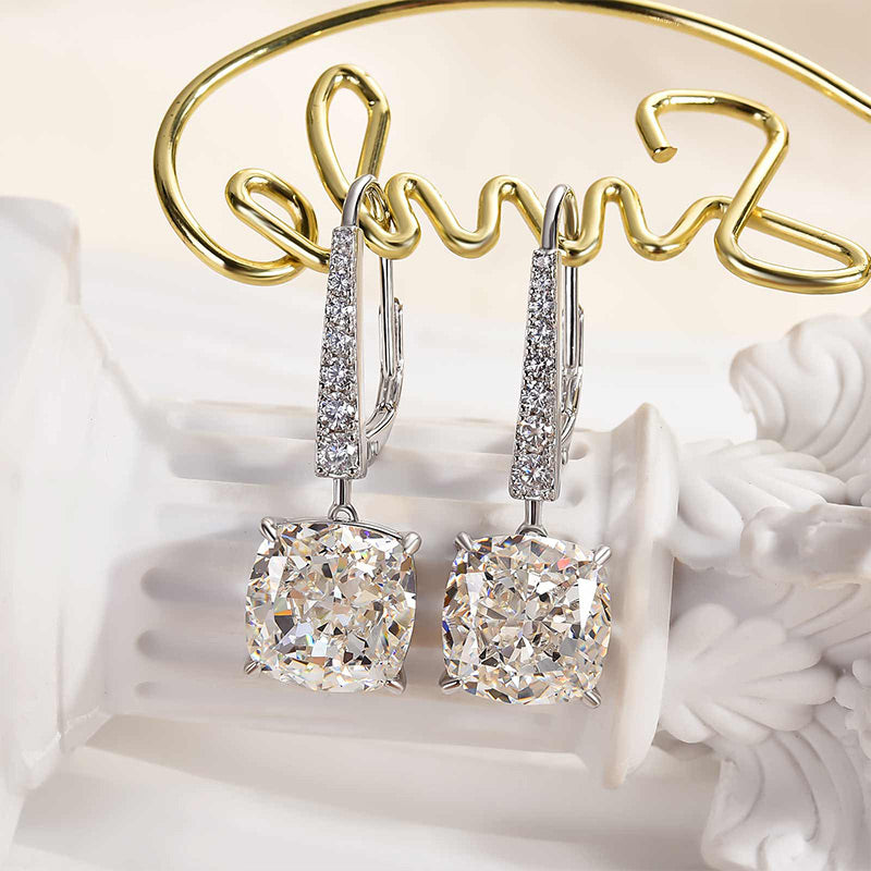 Velirella Exquisite Cushion Cut Women's Earrings In Brass - Velirellajewelry