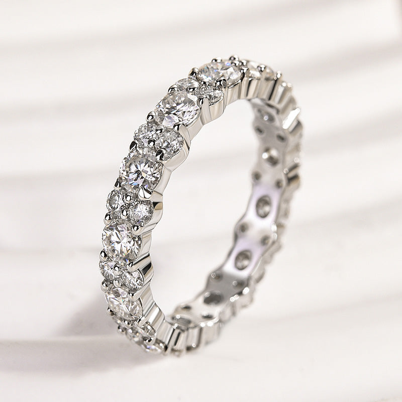 Velirella Elegant Round Cut Full Wedding Band for Women In Brass - Velirellajewelry