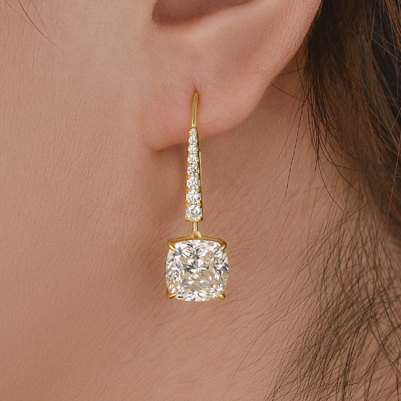 Velirella Exquisite Cushion Cut Women's Earrings In Brass - Velirellajewelry