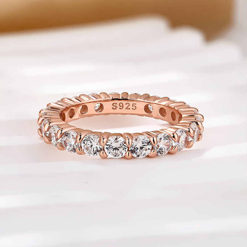 Velirella Eternity Round Cut Simulated Diamond Wedding Band In Brass - Velirellajewelry