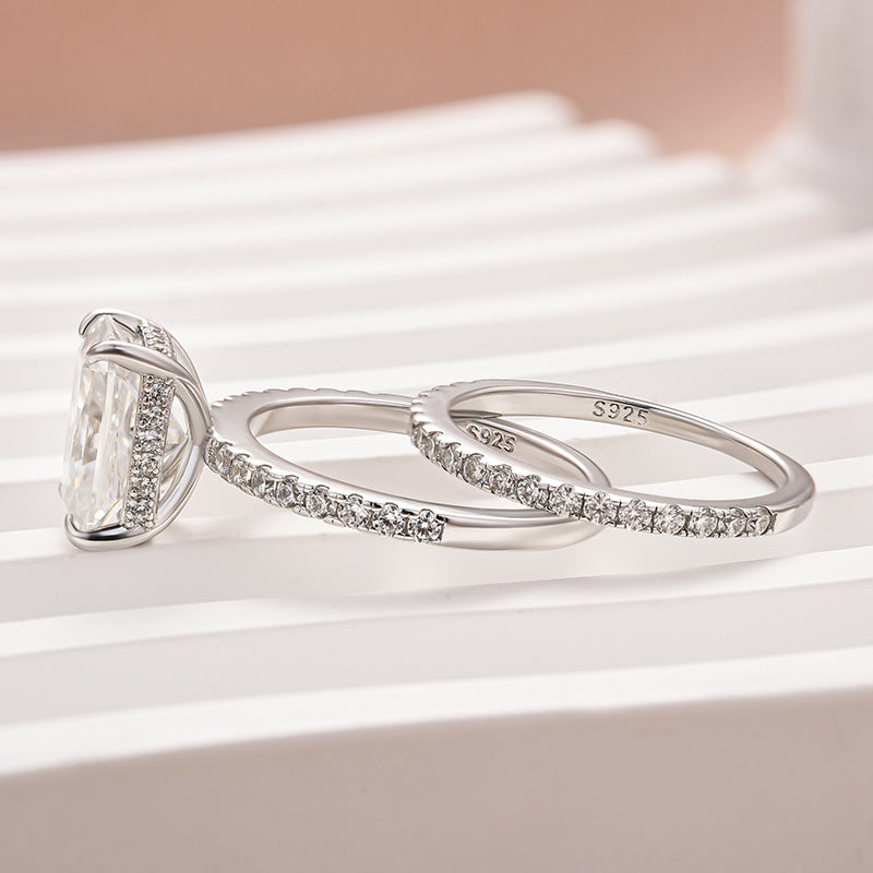 Classic 3.5 Carat Radiant Cut Stackable Ring Set Holiday Ring Gift For Women