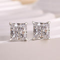 Velirella Brass Classic Square Princess Cut Stud Earrings - Velirellajewelry
