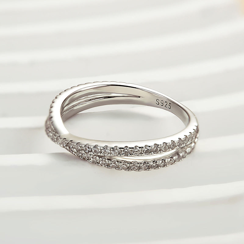 Velirella  X Criss Cross Wedding Band For Women In Brass - Velirellajewelry