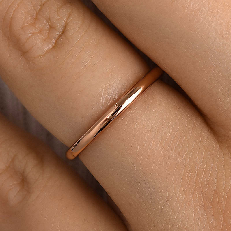 Velirella Simple Wedding Band For Women In Brass - Velirellajewelry