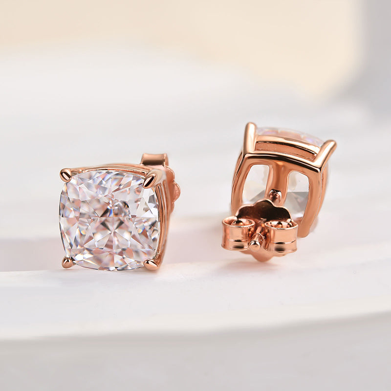 Velirella Cushion Cut Brass Women's Stud Earrings - Velirellajewelry