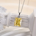 Elegant Yellow Sapphire Radiant Cut Pendant Necklace In Brass - Velirellajewelry