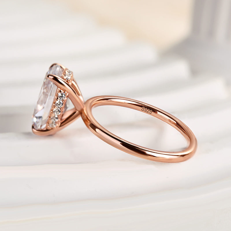 Velirella Yellow Gold 3.5 Carat Oval Cut Solitaire Engagement Ring In Brass - Velirellajewelry
