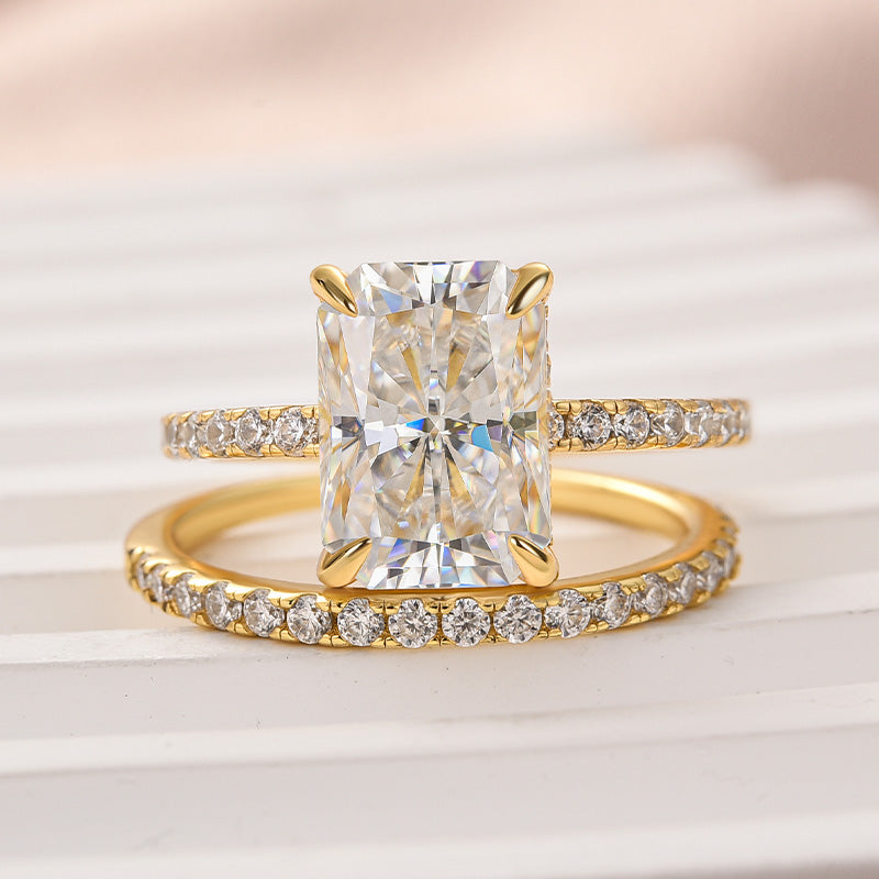 Classic 3.5 Carat Radiant Cut Stackable Ring Set Holiday Ring Gift For Women