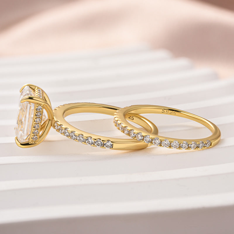 Classic 3.5 Carat Radiant Cut Stackable Ring Set Holiday Ring Gift For Women