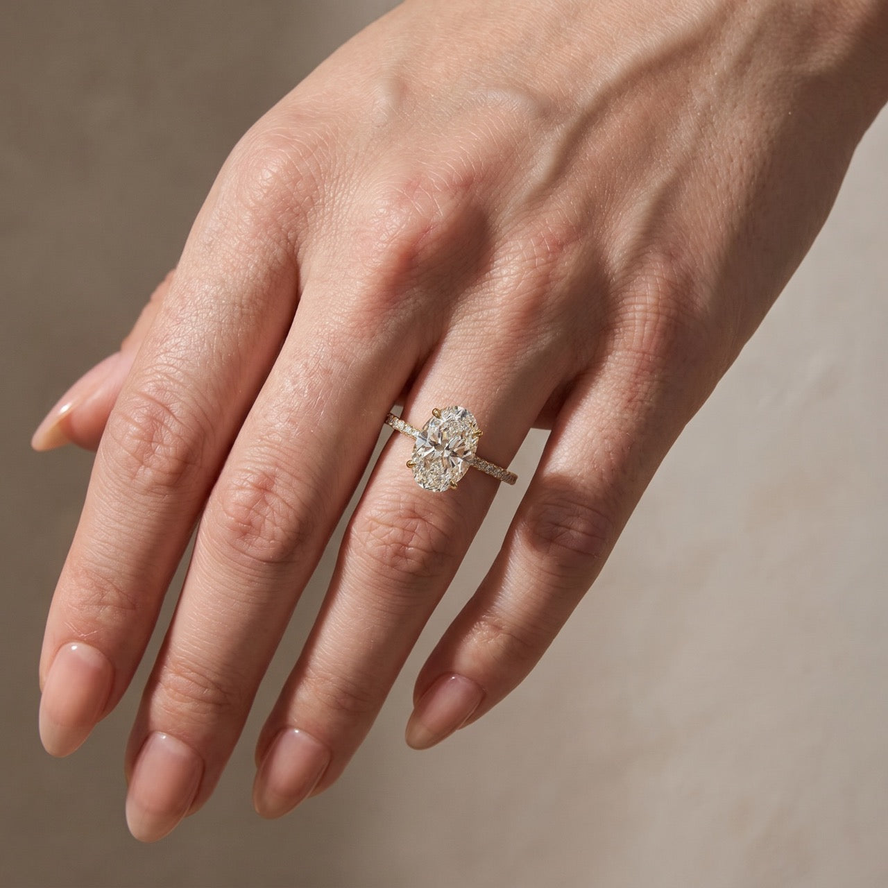 4.0Ct Oval Cut Engagement Ring Moissanite or Simulated Diamond Promise Ring