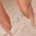 Velirella 2~2.5 Carat Cushion Cut White Sapphire Women's Engagement Ring - Velirellajewelry
