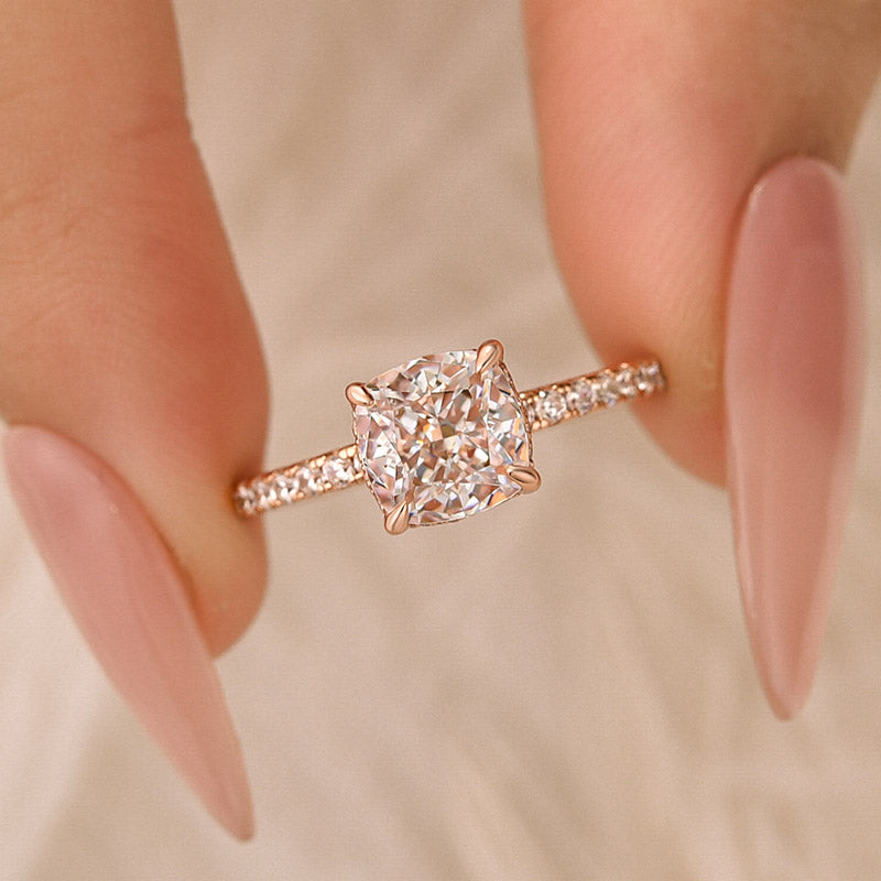 Velirella 2~2.5 Carat Cushion Cut White Sapphire Women's Engagement Ring - Velirellajewelry