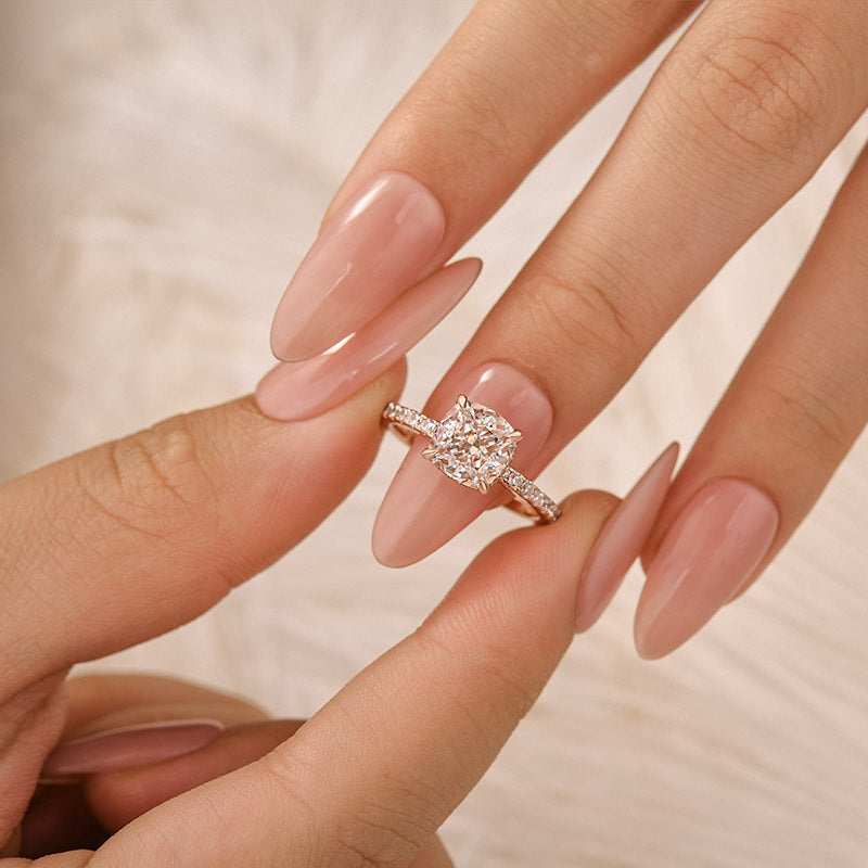 Velirella 2~2.5 Carat Cushion Cut White Sapphire Women's Engagement Ring - Velirellajewelry