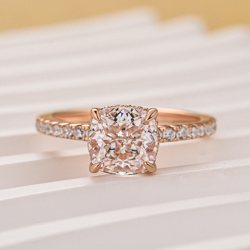 Velirella 2~2.5 Carat Cushion Cut White Sapphire Women's Engagement Ring - Velirellajewelry