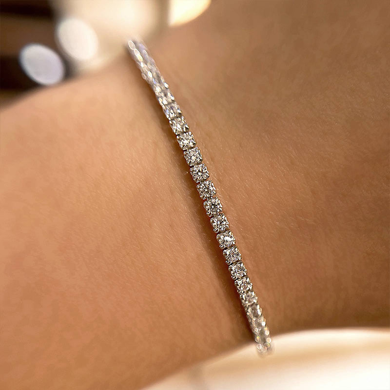Velirella Stunning Round Cut Tennis Bracelet For Women In Brass - Velirellajewelry